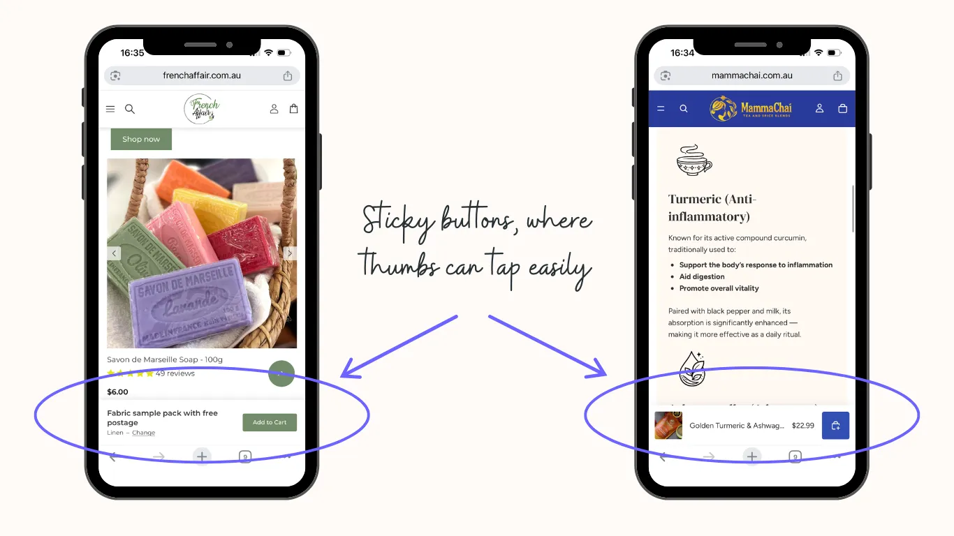 Add a smart sticky Add to Cart bar on mobile