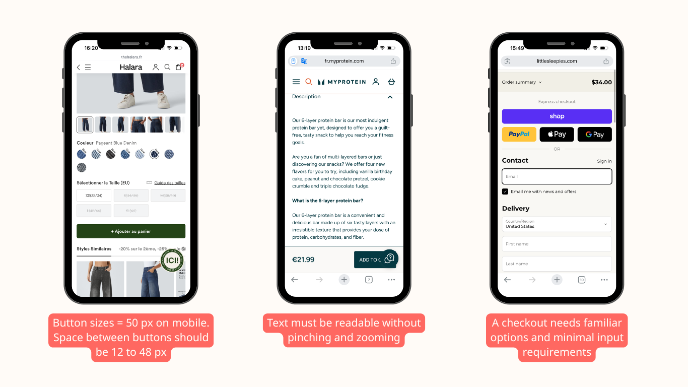 Website UX Basics for Small E-commerce Teams: Design for mobile first.