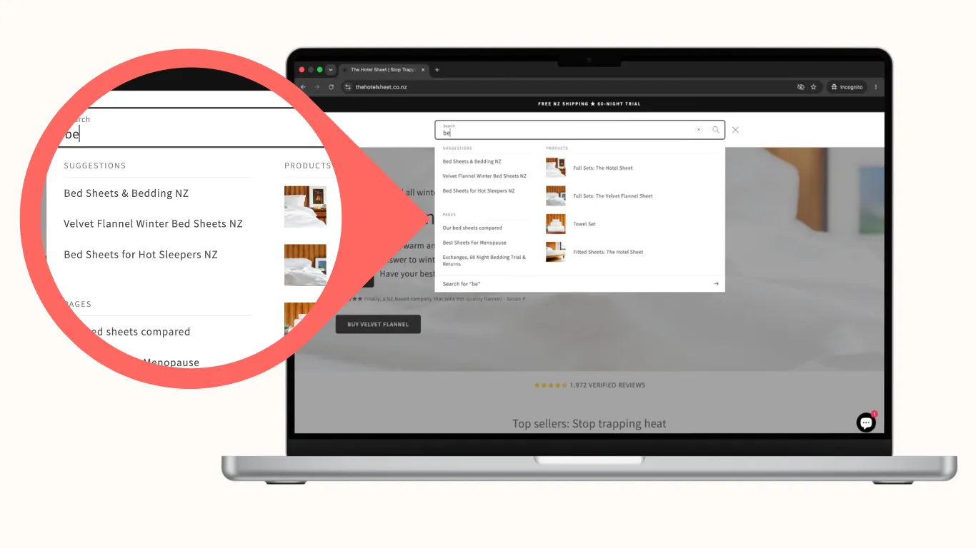 On-site search is a primary navigation tool.